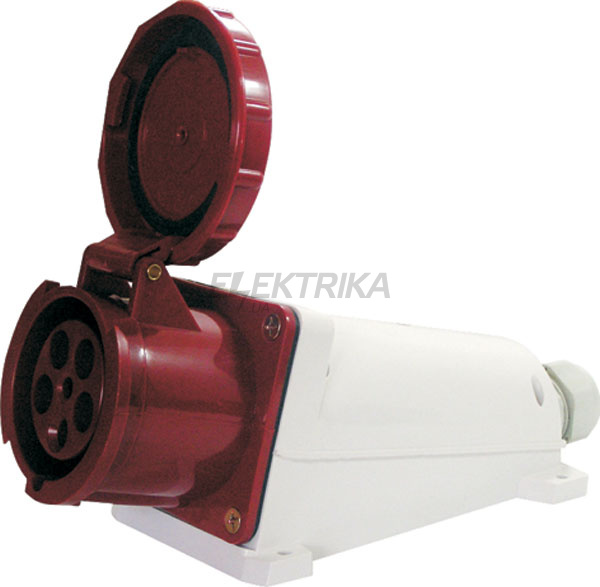 Силова розетка стаціонарна e.socket.pro.5.63, 5п., 380В, 63А (135)