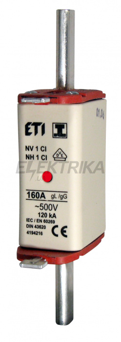 Плавка вставка запобіжник ETI NH1C gG 35A/690V 004184309