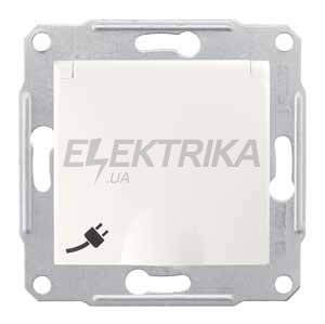 Розетка із заземленням захисними шторками та кришкою Schneider Electric Sedna слонова кістка (SDN3100123)