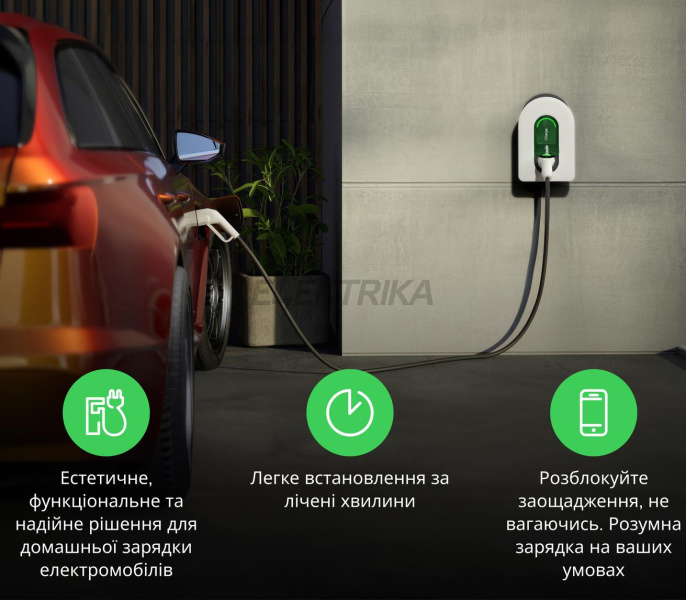 Зарядна станція Schneider Charge, 3P+N, attached cable 5m, 11kW, 16A (EVH5A11N2C5)
