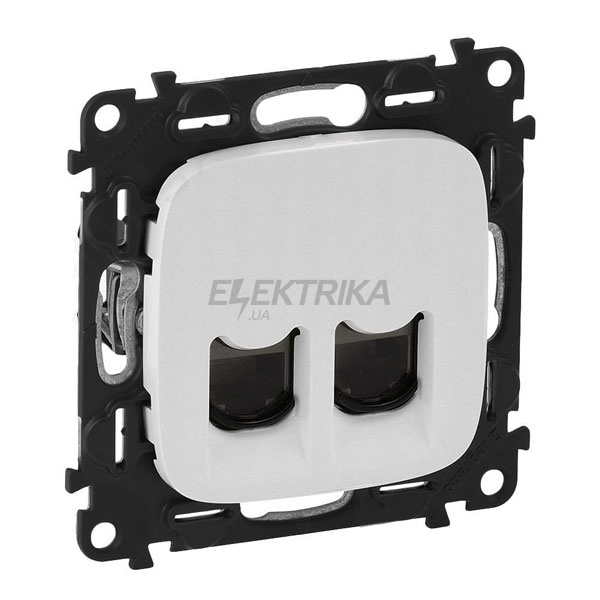 Розетка подвійна RJ45 Кат.6 UTP, білий, Valena ALLURE