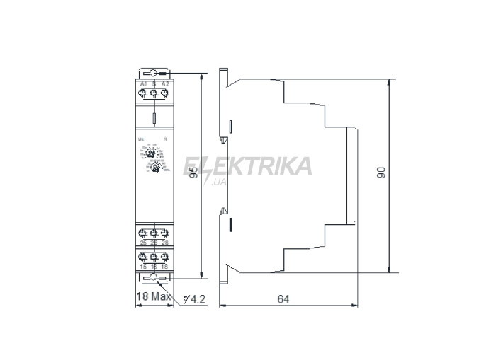 Реле затримки часу на вимкнення NTE9-B2 AC/DC 12-240V (A0010240004)