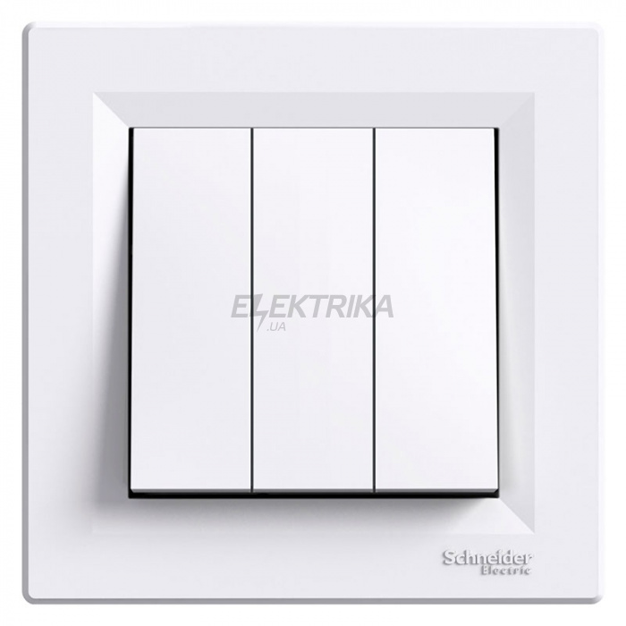 Вимикач триклавішний Schneider Electric Asfora білий (EPH2100121)