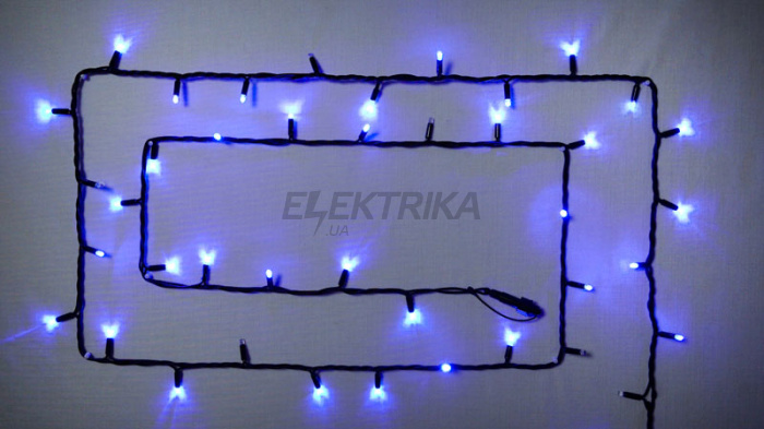 Гірлянда зовнішня DELUX STRING 100LED 10m (2*5m) синій/чорний IP44 EN (90016605)