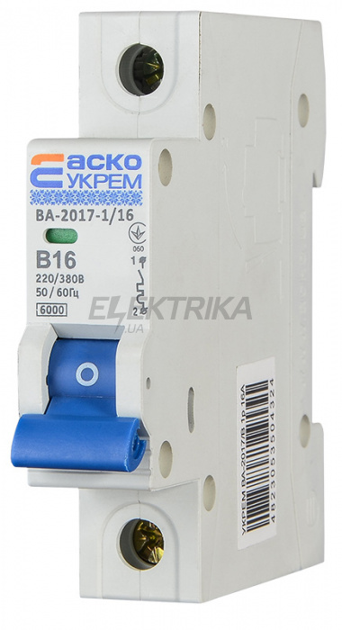 Автоматичний вимикач АСКО-УКРЕМ ВА-2017/B 1р 16А (A0010170051)