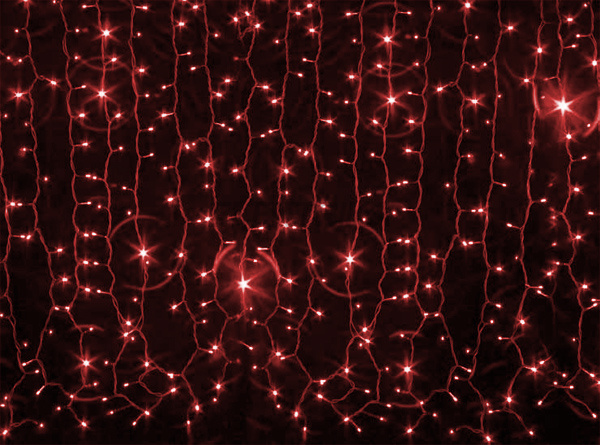 Гірлянда зовнішня Curtain 456LED 2x1.5 червоний/чорний IP44