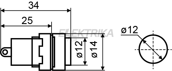 Сигнальна арматура АСКО-УКРЕМ AD22E-12DS 24V АC/DC синій (A0140030185)