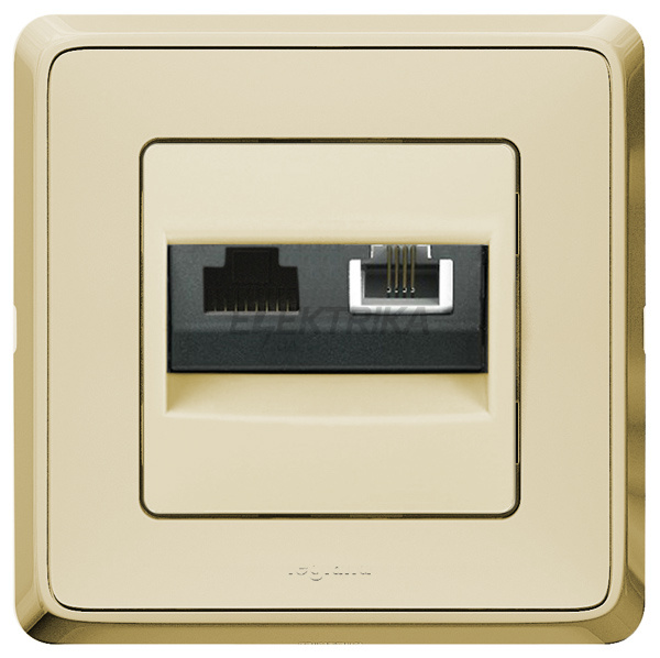 Розетка RJ 45/RJ 11 Кат.6 UTP збірна, слонова кістка, Cariva Legrand