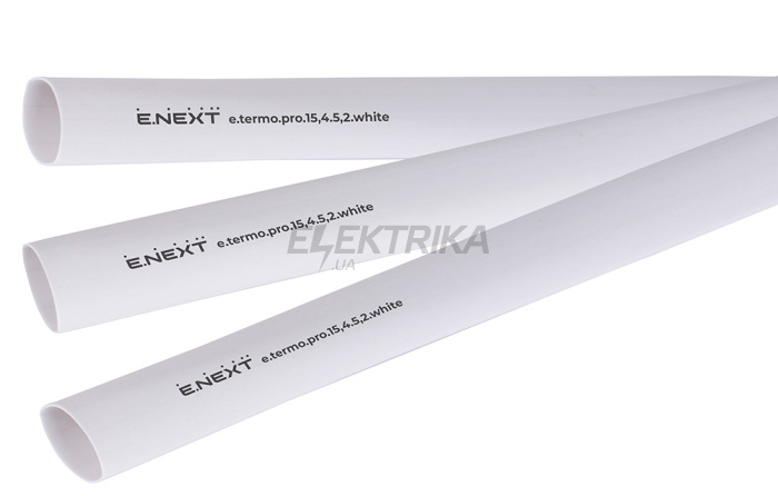 Термоусаджувальна трубка з клейовим шаром e.termo.pro.15,4.5,2.white, 15,4/5,2, 1м, біла (p092037)