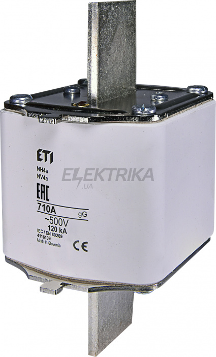 Плавка вставка запобіжник ETI NH4a gG 710A/500V 004116109