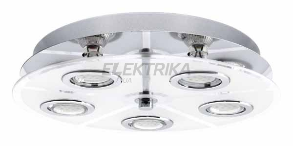 Світильник стельовий 5х2,5 GU10 LED, білий, хром, 30933