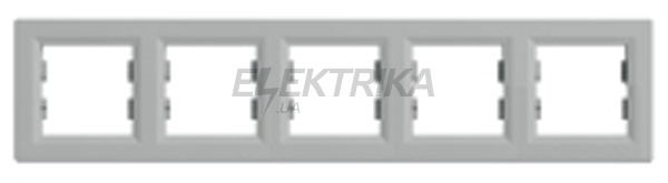 Рамка горизонтальна 5 постів Schneider Electric Asfora алюміній (EPH5800561)