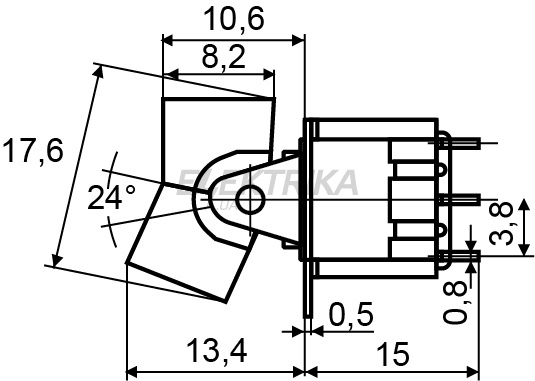 Тумблер клавішний АСКО-УКРЕМ RLS-102 ON-ON 2Пол. *3Конт. (A0140060020)