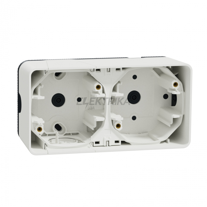 Короб для установки на поверхні Schneider Electric Mureva Styl - surface mounted box - 2 gangs horizontal-white MUR39914
