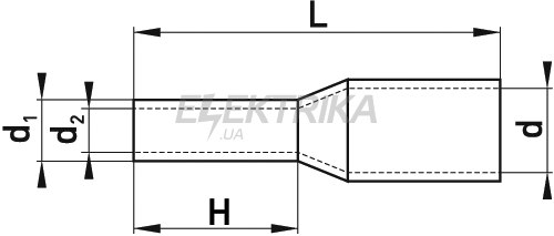 Ізольований наконечник втулковий e.terminal.stand.e0508.grey 0.5 мм², сірий