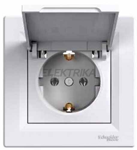 Розетка Schneider Electric Asfora із заземленням, кришка біла (EPH3100121)