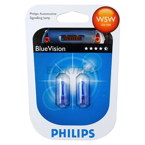 Автомобільна лампа W5W 12В 5Вт W2.1X9.5D T10 BLUEVISION (блістер - 2 шт.)