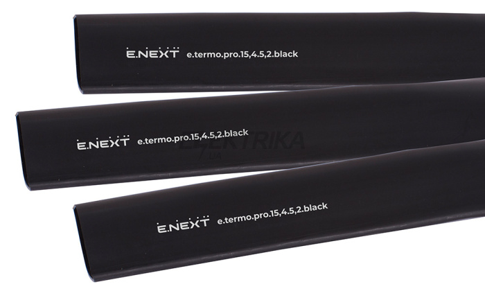 Термоусаджувальна трубка з клейовим шаром e.termo.pro.15,4.5,2.black, 15,4/5,2, 1м, чорна (p092042)