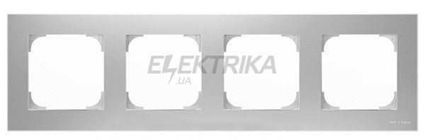 Рамка чотиримісна срібляста