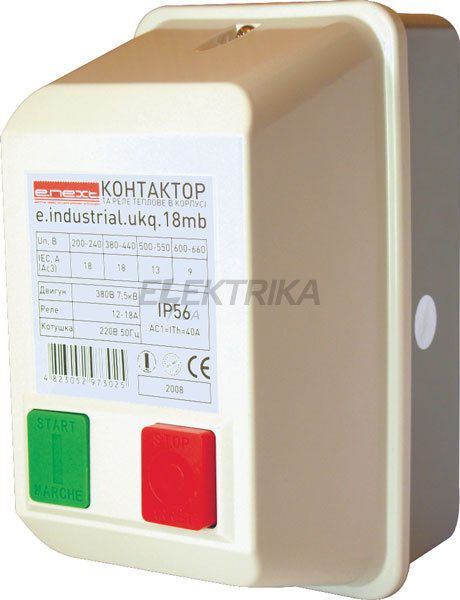 Магнітний пускач e.industrial.ukq.40mb, 40А