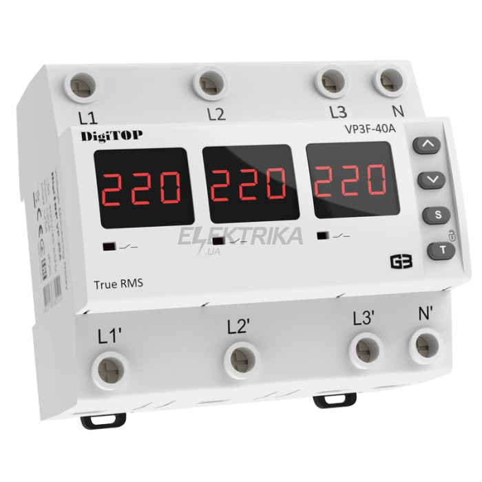Реле напруги digitop 40А (VP-3F40A M6R)