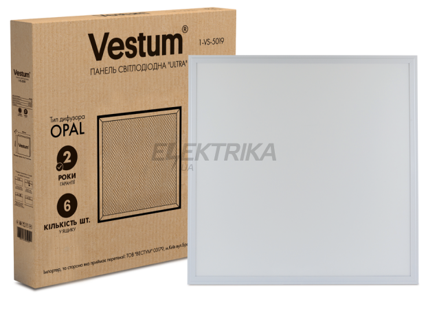 Панель свiтлодiодна LED ULTRA SLIM 40W 600x600 4000K 220V Vestum (1-VS-5019)