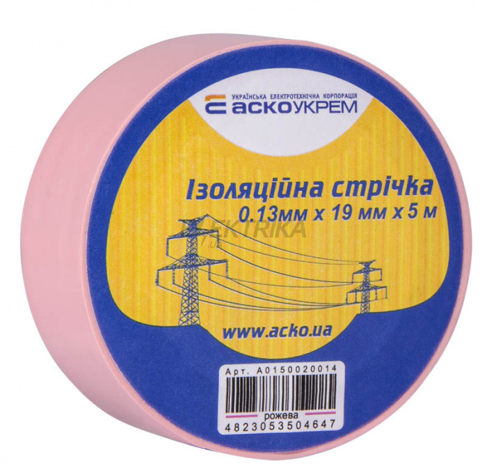 Ізолента АСКО-УКРЕМ 0,13мм*19мм/5м рожевий (A0150020055)