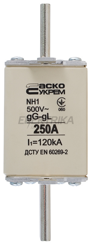 Запобіжник ножовий плавкий АСКО-УКРЕМ NH1 250A gG (A0050010032)