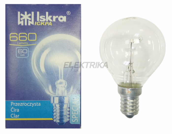 Лампа Іскра PS45 230В 60Вт Е14 ін.