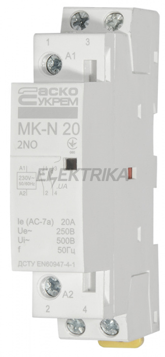 Контактор модульний АСКО-УКРЕМ MK-N 2P 20A 2NO (A0040030024)