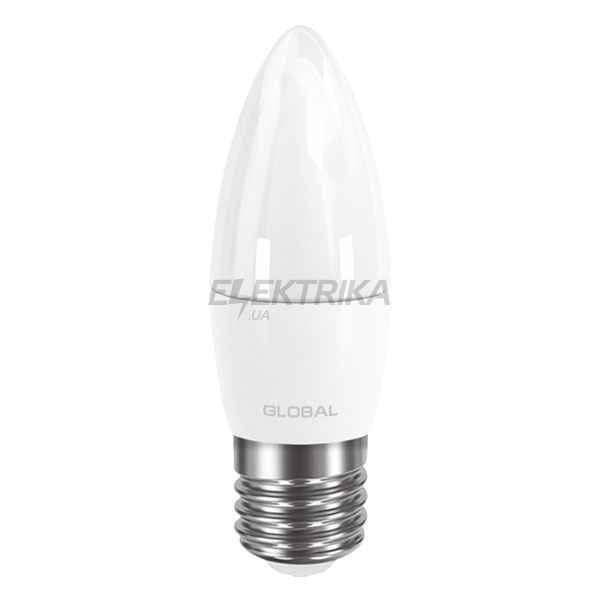 Світлодіодна лампа GLOBAL C37 CL-F 5W, яскраве світло, E27 AP (1-GBL-132)
