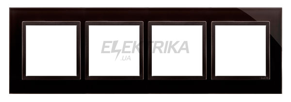 Рамка скляна 4-посту Simon 54, застигла лава, вставка графіт