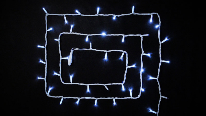 Гірлянда зовнішня DELUX STRING 100LED 10m (2*5m) білий/білий IP44 EN (90016596)