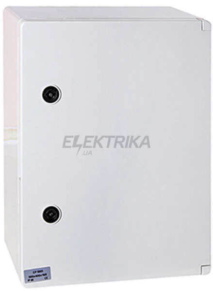 Шафа удароміцна з АБС-пластику e.plbox.400.500.175.3f.6m.blank 400х500х175мм IP65 з панеллю під 3-фазний лічильник і 6 модулів