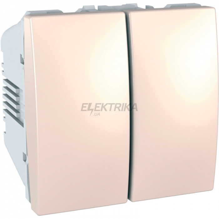 Перемикач двоклавішний (СХ.6+6) Schneider Electric Unica слонова кістка (MGU3.213.25)