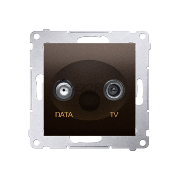 Розетка DATA-TV кінцева 5 дБ Simon 54, бронзовий матовий