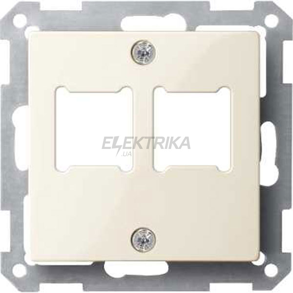 Панель центральна для розетки RJ11/RJ45, 2 поста, бежевий