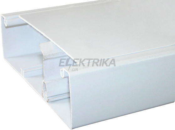 Короб пластиковий з перегородкою e.trunking.clapb.02.stand.100.50, 100х50мм, 2м