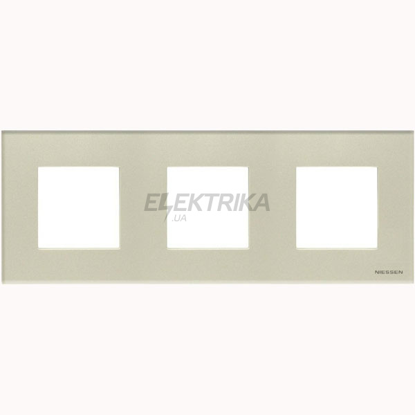 Рамка 3-постова Zenit N2273 CP, перлове скло