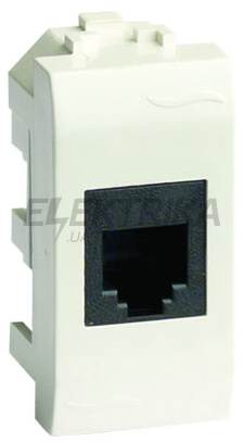 Комп'ютерна розетка RJ-45, кат5E (роз'єм AMP), біла, 1 модуля