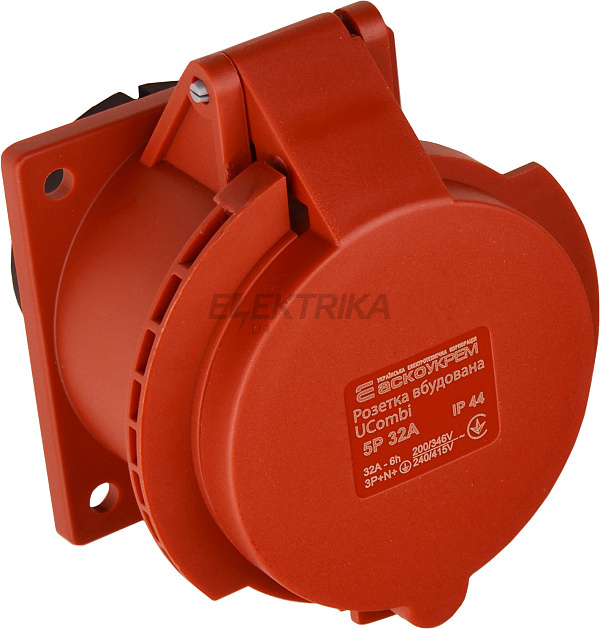 Розетка вбудована серії UCombi 5P 32A IP 44 (A0080010163)