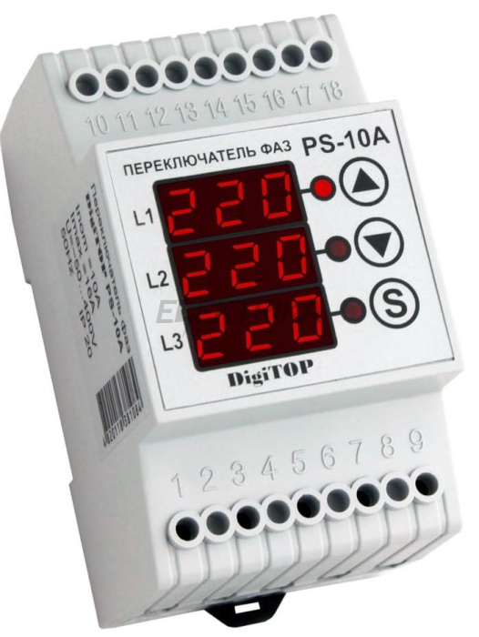 Перемикач фаз 10А digitop (PS-10A)