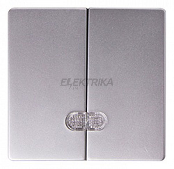 Клавіша e.lux.11881L.pn.aluminium подвійна "аліміній" з підсвічуванням