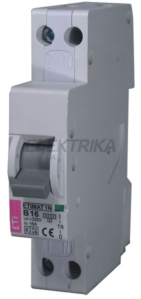 Автоматичний вимикач ETIMAT 6 1p+N (1мод.) З 10А (6 кA) ETI