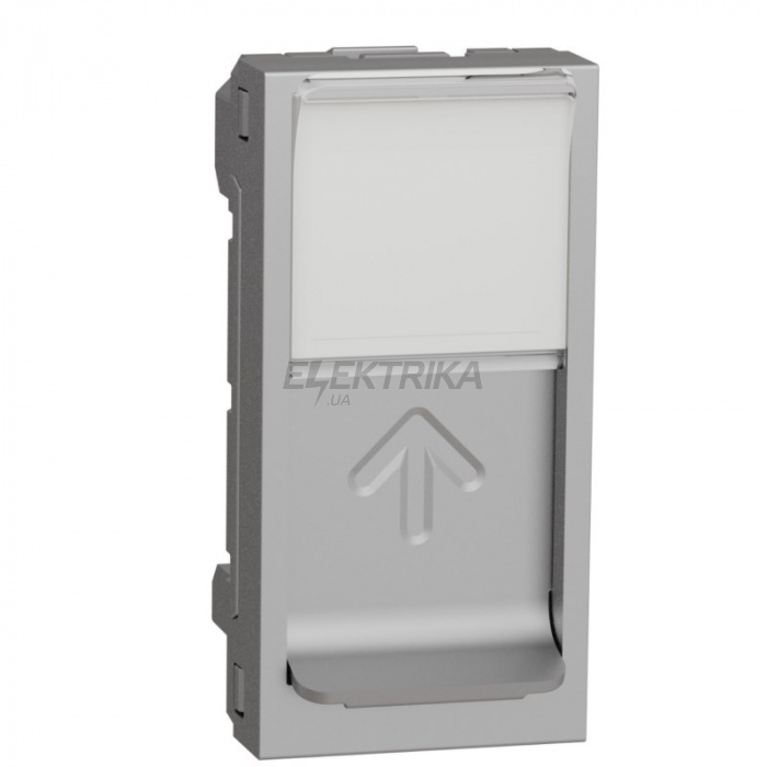 Накладка для розетки RJ45 Schneider Unica New 1 модуль алюміній (NU941030)