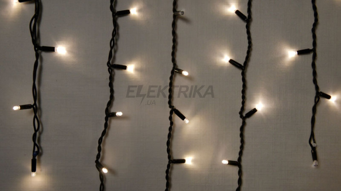 Гірлянда зовнішня DELUX ICICLE 75LED 2x0.7m теплий білий/чорний IP44 EN (90016595)