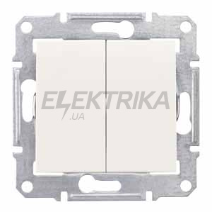 Вимикач 2-клавішний Schneider Electric Sedna слонова кістка (SDN0300123)