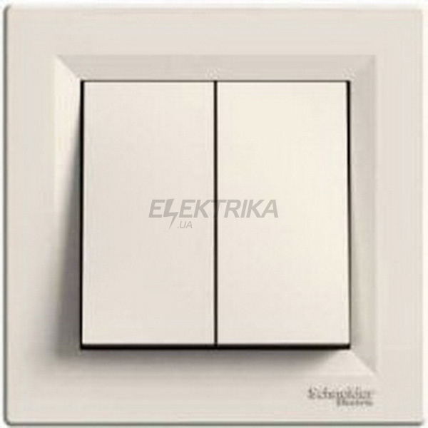 Перемикач прохідний двоклавішний Schneider Electric Asfora кремовий (EPH0600123)