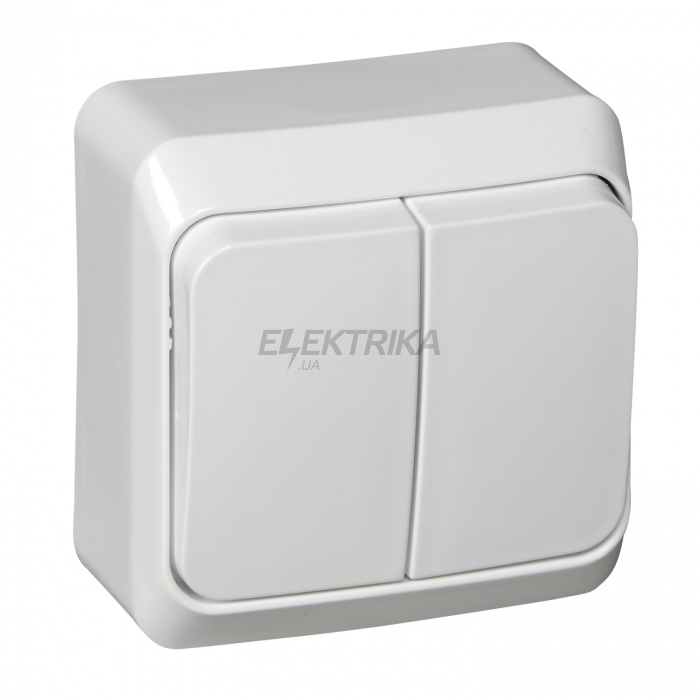 Вимикач Schneider Electric ЕТЮД О/У 2-клавішний ВИМИКАЧ 10 АХ, БІЛИЙ BA10-002B