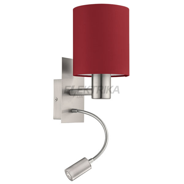 Бра "Pasteri" 1x40W E27; 1x2,4W LED, марсала, 94934